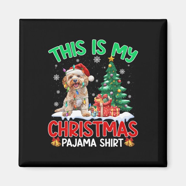 Imã Este É Meu Natal Pajama Apoo Cachorro Amante Xmas (Frente)