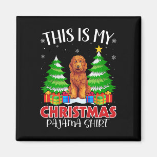 Imã Este É Meu Natal Pajama Goldendoododle Dog Xmas