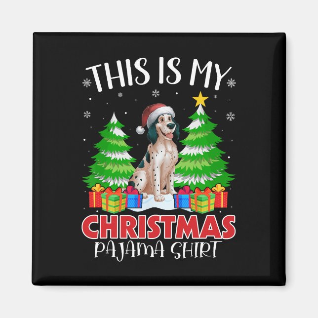 Imã Este É Meu Natal Pajama Inglês Cachorro Xma (Frente)