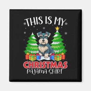 Imã Este É O Meu Natal Pajama Miniatura Schnauzer Do