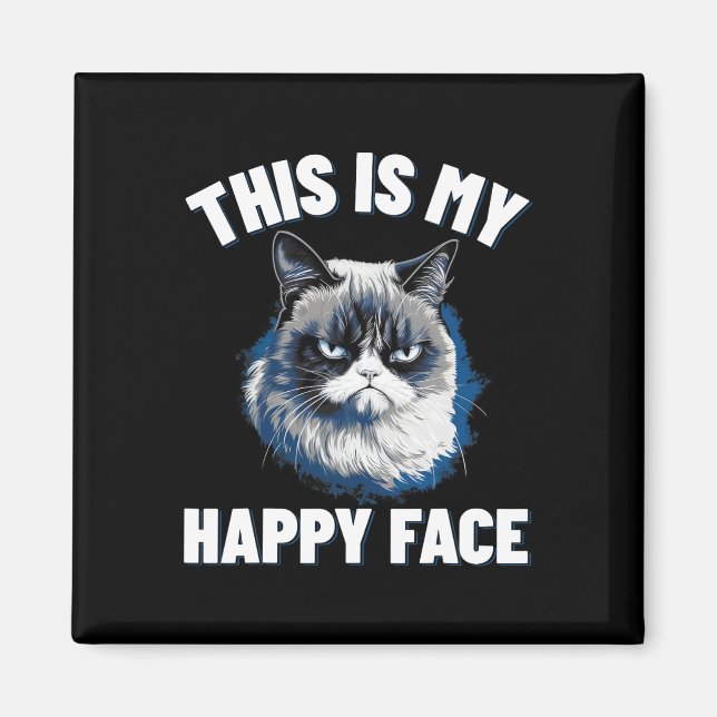 Imã Este É O Meu Rosto Feliz - Gato Engraçado Com Rost (Frente)