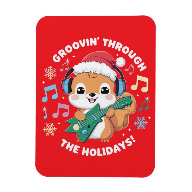 Ímã Este gráfico encantador mostra um esquilo vestindo (Vertical)