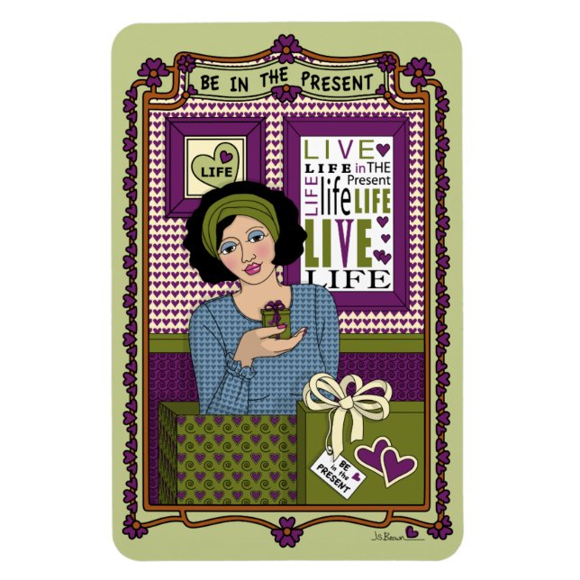 Ímã Esteja no Magnet do Refrigerador Present_A_4x6 (Vertical)