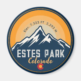 Imã Estes Park Colorado Mountain Retro Sunset Skiing