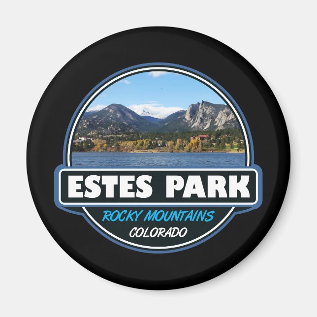 Imã Estes Park Colorado Viagem Art Emblem (Frente)