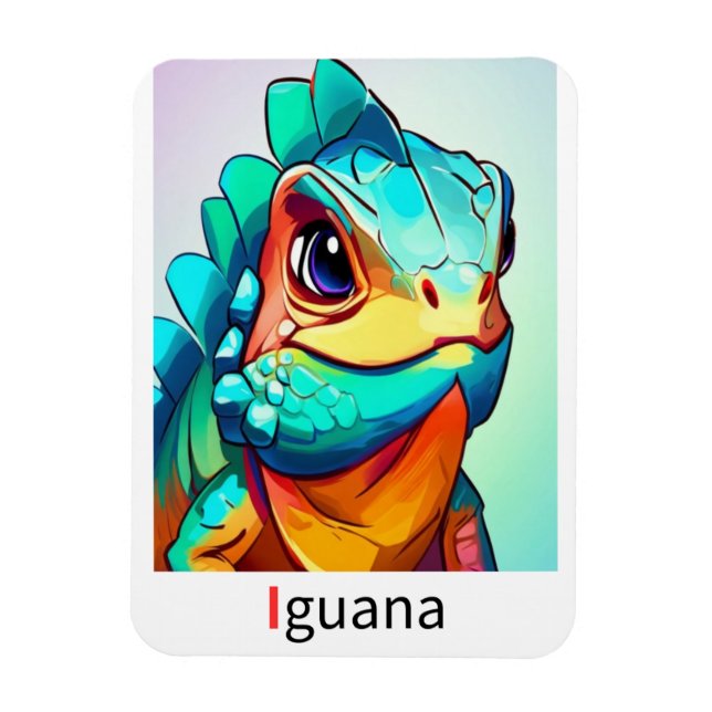 Ímã Estes são cartões de acesso alfabéticos coloridos. (Vertical)