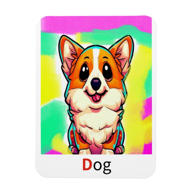 Ímã Estes são cartões de acesso alfabéticos coloridos. (Vertical)