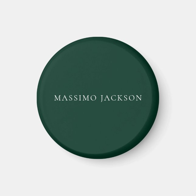 Imã Estética Moderna Simples Minimalista Verde Escuro (Frente)