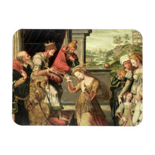 Ímã Esther antes do rei Ahasuerus com o Haman que est