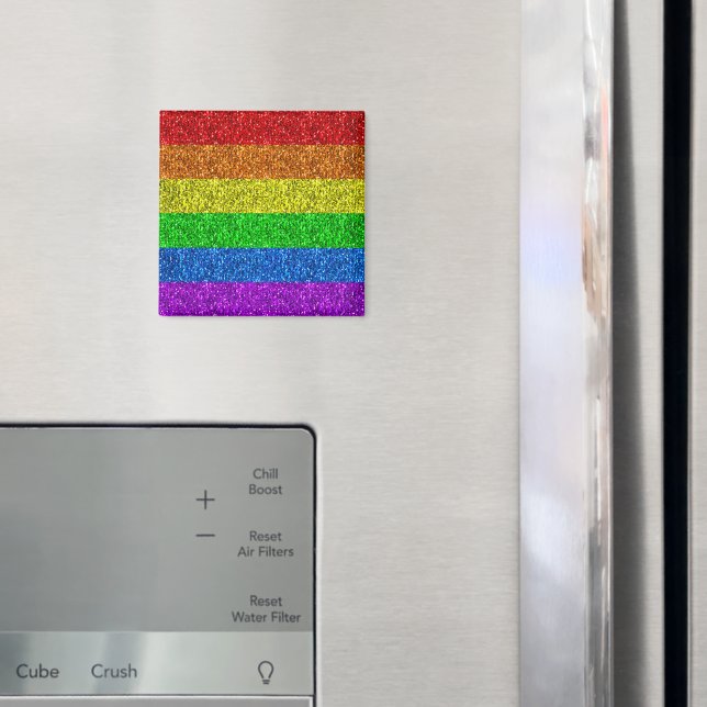 Imã Estilhaço brilhante do arco-íris com bandeira LGBT (In Situ (Fridge))