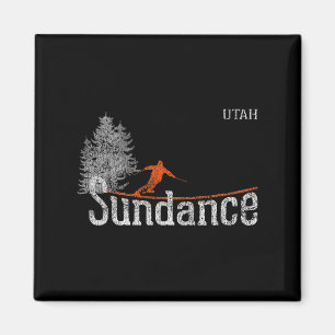 Imã Estilo 1980s Sundance Utah Vintage Skiing