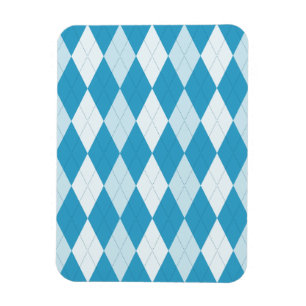 Ímã Estilo Argyle Azul Peacock Forma Diamante Pequena