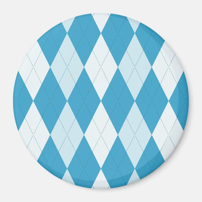 Imã Estilo Argyle Azul Peacock Forma Diamante Pequena (Frente)