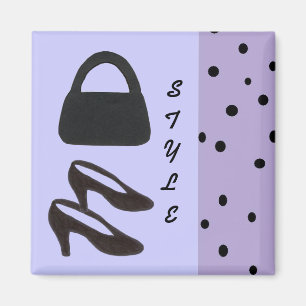 Imã Estilo - Bolsa Preta e Sapatos Pretos