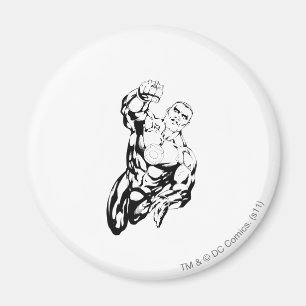 Imã Estilo cómico - voando acima, preto e branco