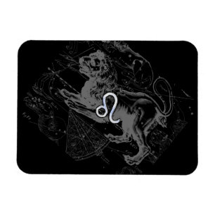 Ímã Estilo Cromo Leo Zodiac Map Hevelius 1690