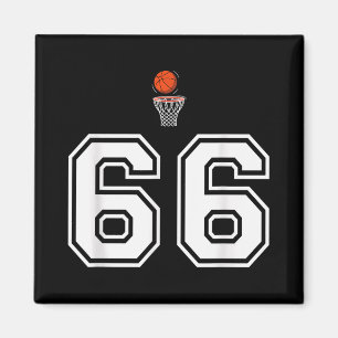 Imã Estilo de Basquete 66 Número Branco Vintage