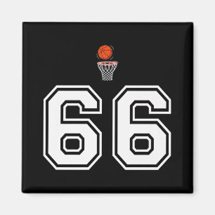 Imã Estilo de Basquete 66 Número Premium Branco Vintag