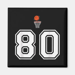 Imã Estilo de Basquete com 80 Números Brancos Vintage