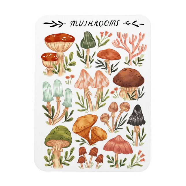 Ímã Estilo de Cogumelos Caçadores de Cogumelos (Vertical)