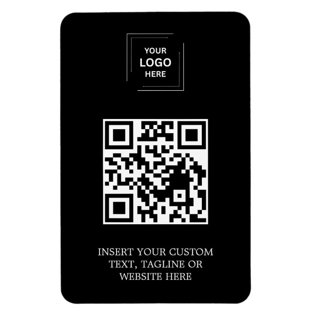 Ímã Estilo de Marca QR Profissional Preto (Vertical)