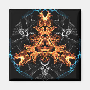 Imã Estilo de Metal Pesado Flaming Mandala