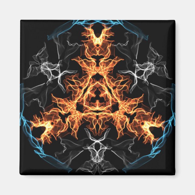 Imã Estilo de Metal Pesado Flaming Mandala (Frente)