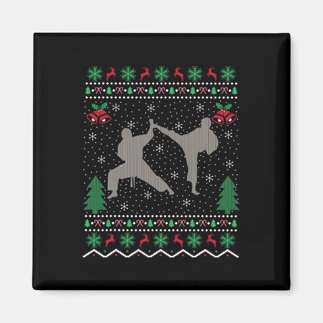 Imã Estilo de Suéter Ugno Xmas Artes Marciais Cristo d (Frente)