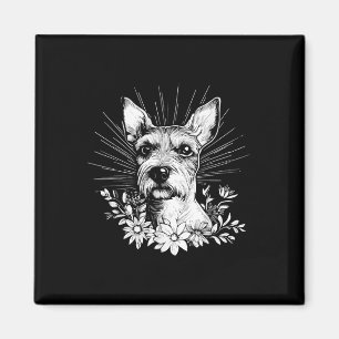 Imã Estilo de Tatuagem Lover Fox Terrier Cão Retroativ