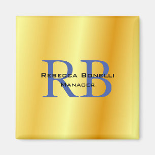 Imã Estilo de Tendência Monograma - Cor Dourada Simple