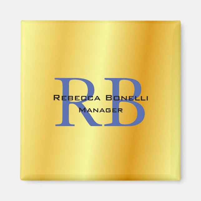 Imã Estilo de Tendência Monograma - Cor Dourada Simple (Frente)