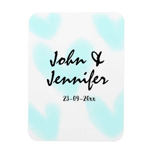 Ímã estilo de texto minimalista simples branco casamen (Vertical)
