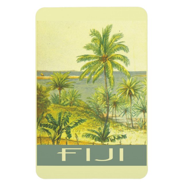 Ímã Estilo de viagens vintage das Ilhas Fiji (Vertical)