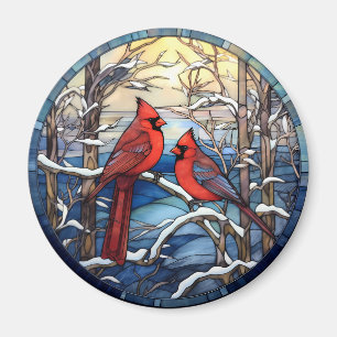 Imã Estilo de Vidro Arrependido das Aves de Natal Card
