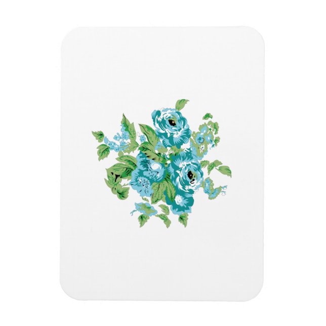 Ímã Estilo Decorativo, Mint Cream, Fountain Blue, Teal (Vertical)