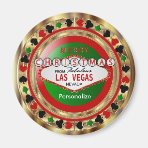 Imã Estilo dourado de Las Vegas do Feliz Natal