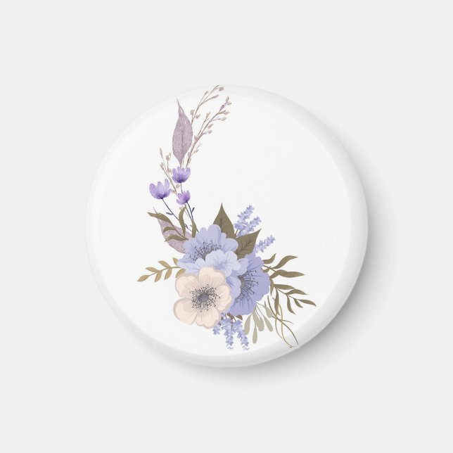 Imã Estilo floral boutique roxo (Frente)