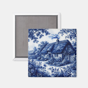 Imã Estilo Flow Blue Inglês Cottage Campo Rosas