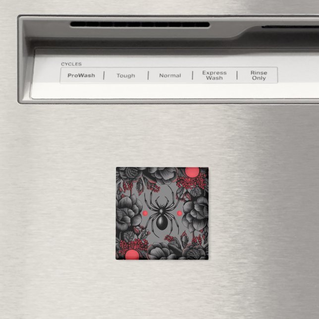 Imã Estilo gótico de design de Aranha Floral (In Situ (Dishwasher))