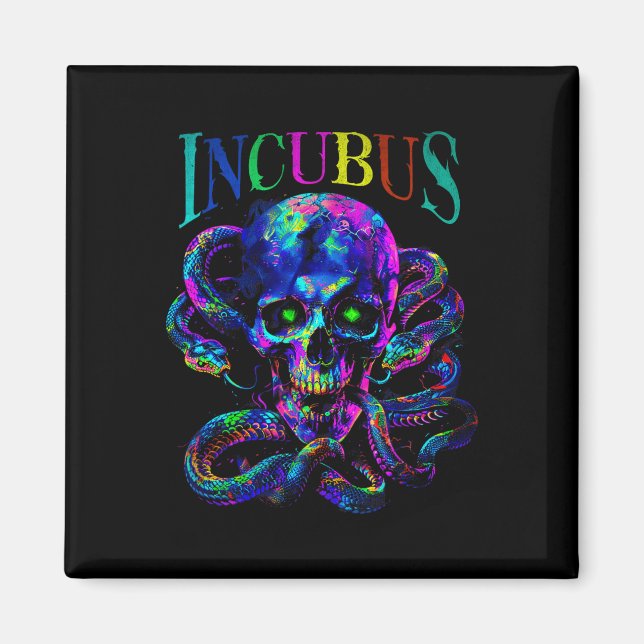 Imã Estilo Gótico Incubus Skull E Cobras (Frente)