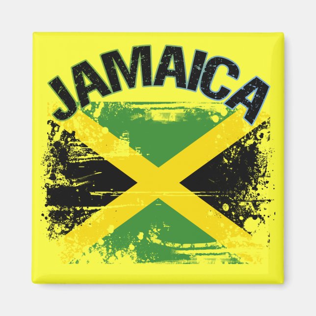 Imã Estilo Grunge Design de Sinalizador Jamaica (Frente)