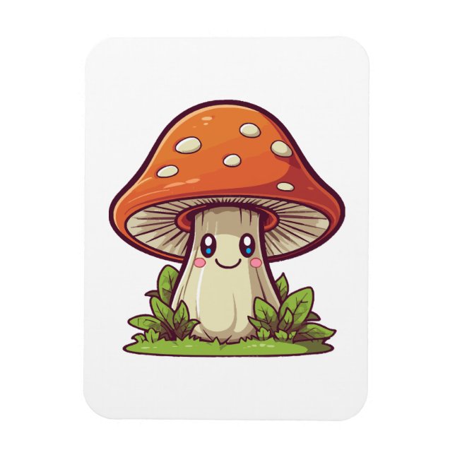 Ímã Estilo kawaii fofo, coleta de cogumelos (Vertical)