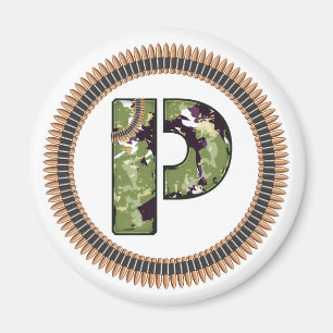 Imã Estilo Militar - Letra P