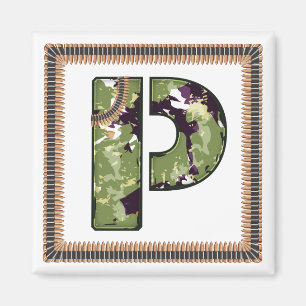 Imã Estilo Militar - Letra P