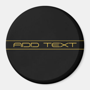 Imã Estilo Moderno Editável Texto Dourado & Listras