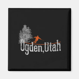 Imã Estilo Ogden Utah Vintage Skiing 1980