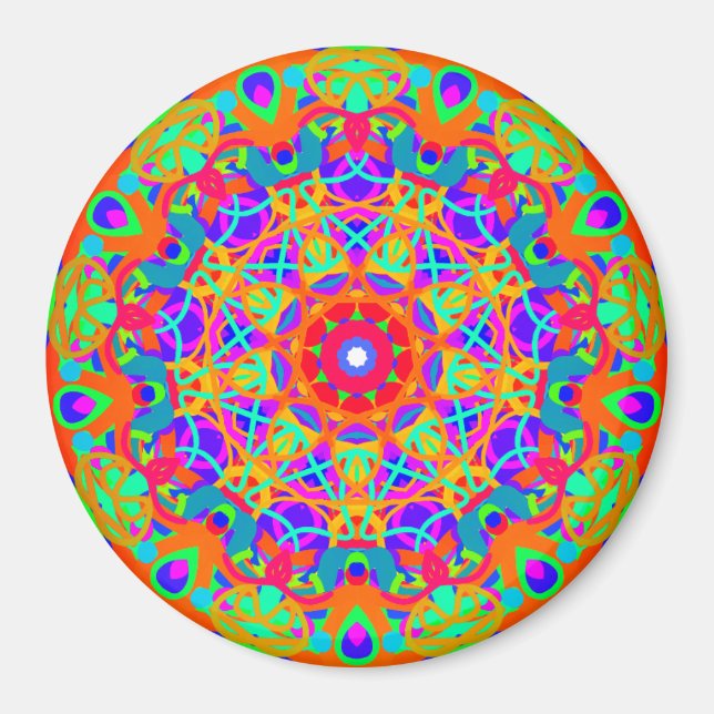 Imã Estilo Peacock Mandala Magnet (Frente)