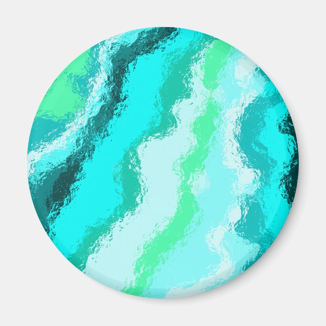 Imã Estilo Pintado Azul Verde Água (Frente)
