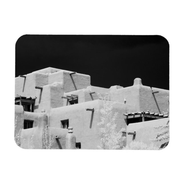 Ímã Estilo Pueblo Inn adobe em Loretto, Santa Fe, Novo (Horizontal)