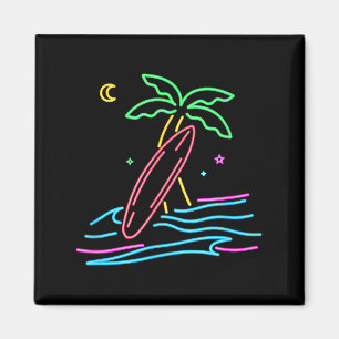 Imã estilo retrô de surf vintage dos anos 80 praiana d